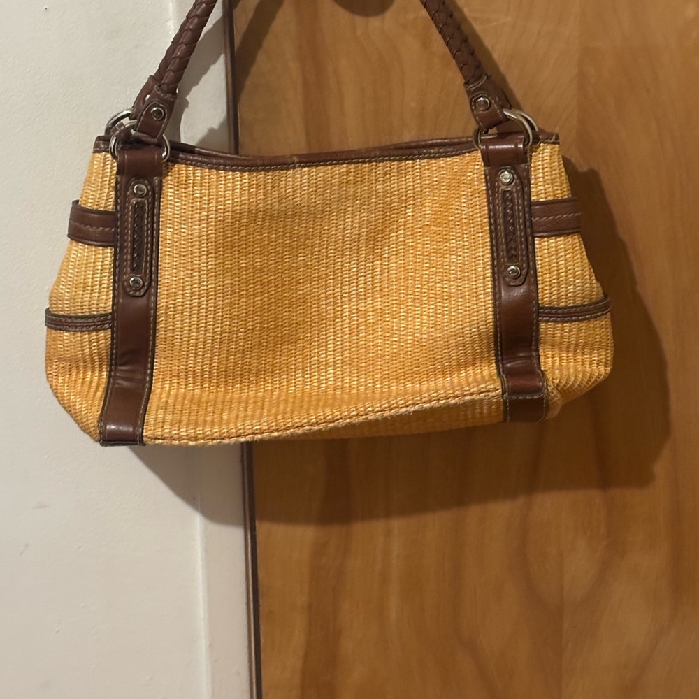 Fossil Tan and Brown woven purse